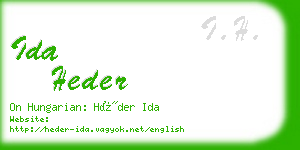 ida heder business card